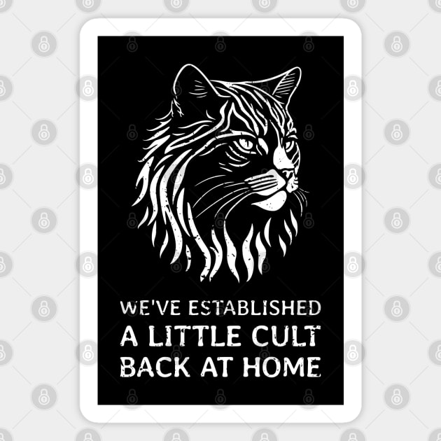 Cat Cult - distressed Magnet by NeverDrewBefore